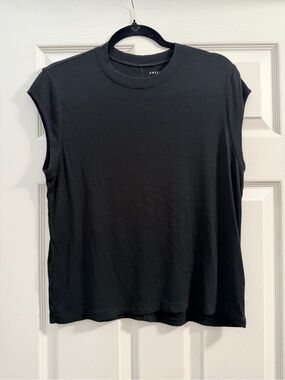 American Eagle Outfitters Black Ribbed Muscle Tee